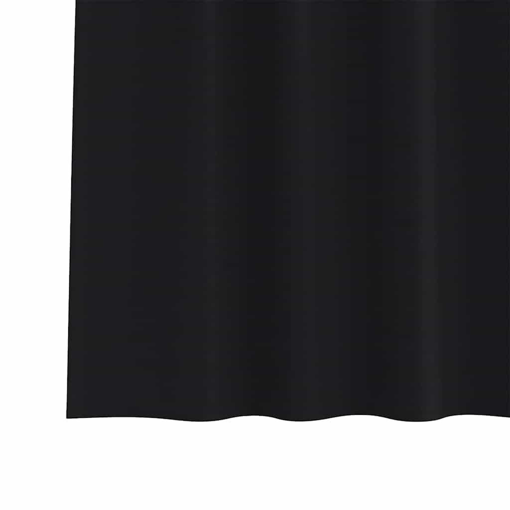 Tende Blackout con Anelli 2 pcs Nero 260 x 140 cm Poliestere | homemem39