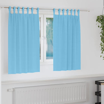 Tende Blackout con Anelli 2 pcs Blu Chiaro 140 x 140 cm | homemem39