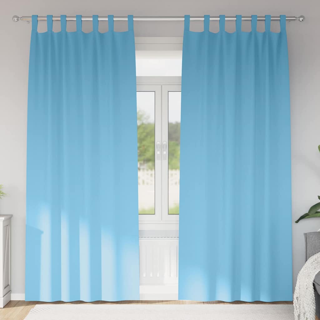 Tende Blackout con Anelli 2 pcs Blu Chiaro 225 x 140 cm | homemem39