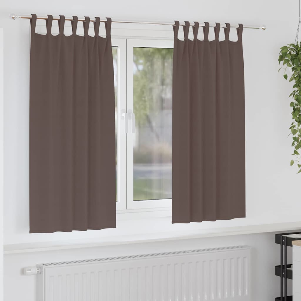Tende Blackout con Anelli 2 pcs Marrone Scuro 175 x 140 cm | homemem39