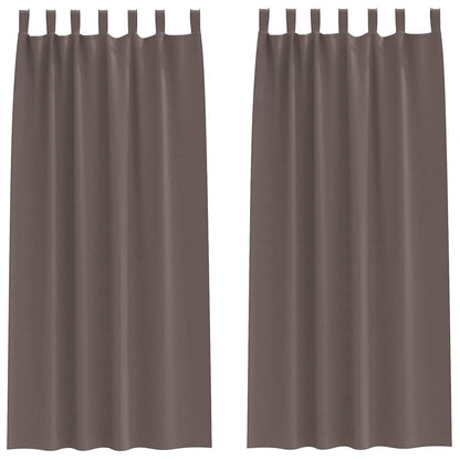 Tende Blackout con Anelli 2 pcs Marrone Scuro 245 x 140 cm | homemem39
