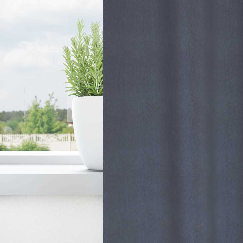 Tende Blackout con Anelli 2 pcs Antracite 140 x 140 cm | homemem39
