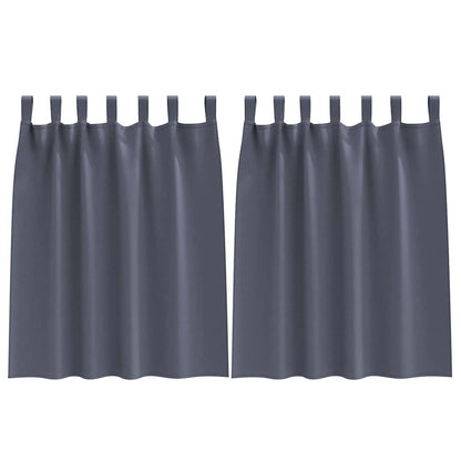 Tende Blackout con Anelli 2 pcs Antracite 140 x 140 cm | homemem39
