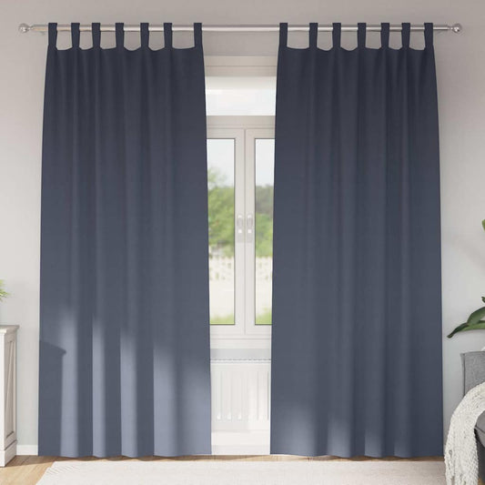 Tende Blackout con Anelli 2 pcs Antracite 225 x 140 cm