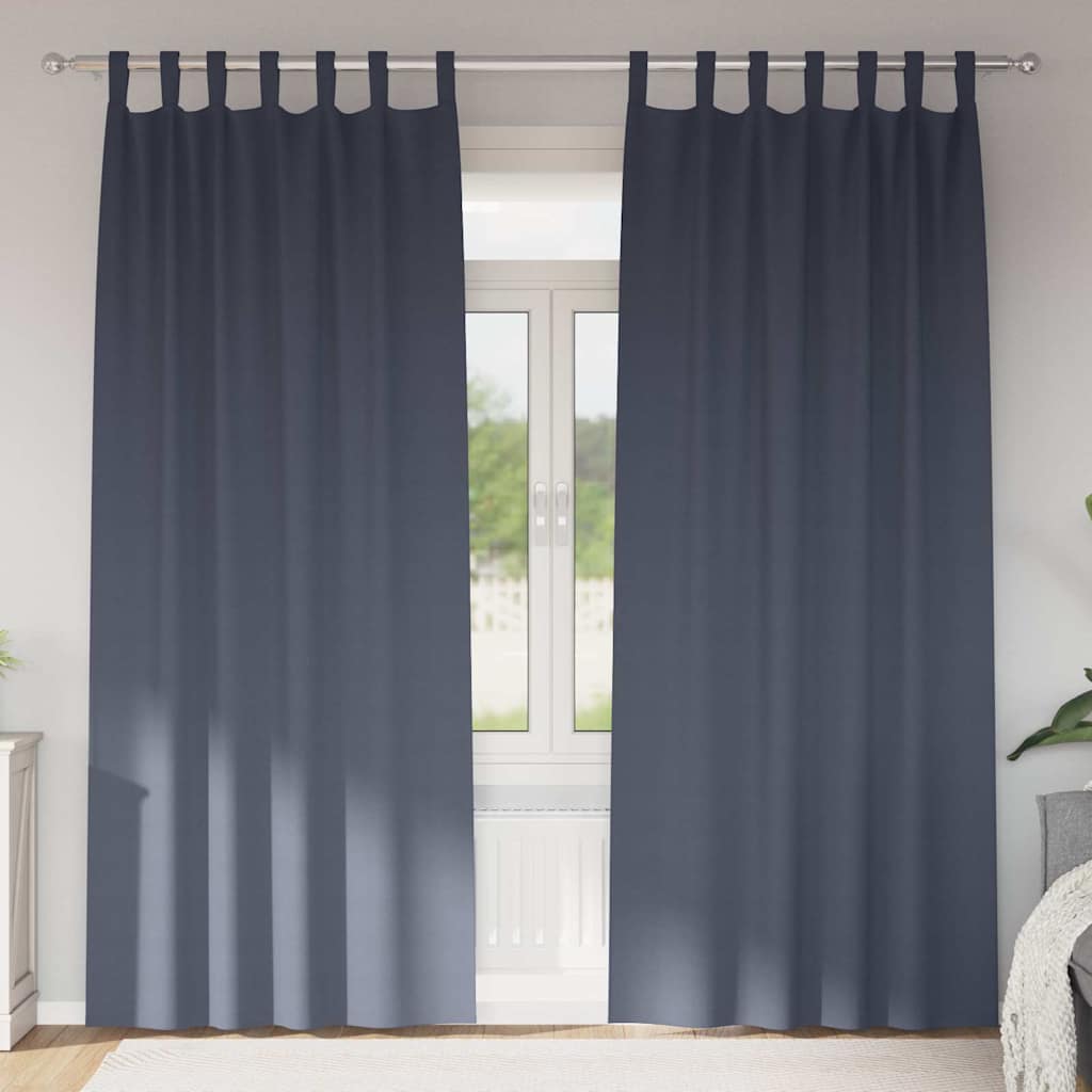 Tende Blackout con Anelli 2 pcs Antracite 245 x 140 cm | homemem39