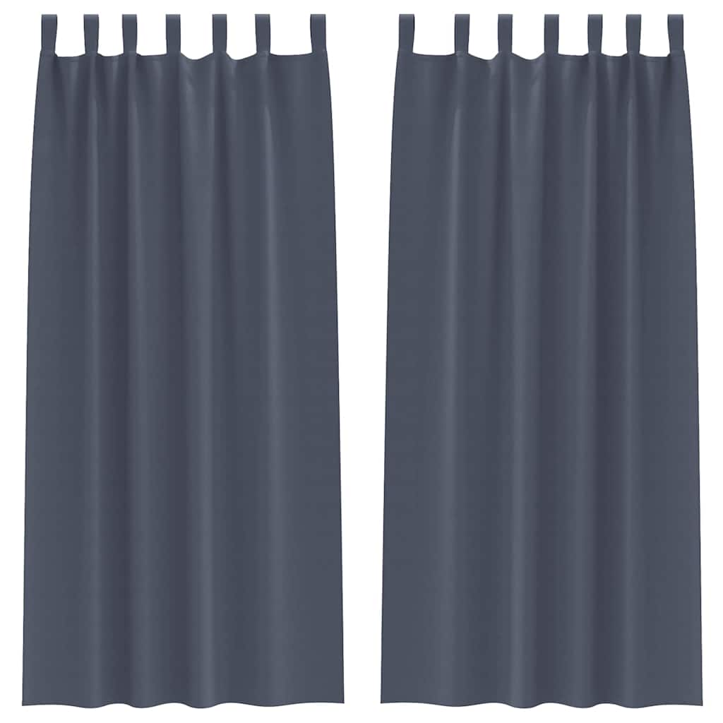 Tende Blackout con Anelli 2 pcs Antracite 245 x 140 cm | homemem39