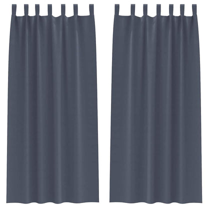 Tende Blackout con Anelli 2 pcs Antracite 245 x 140 cm | homemem39