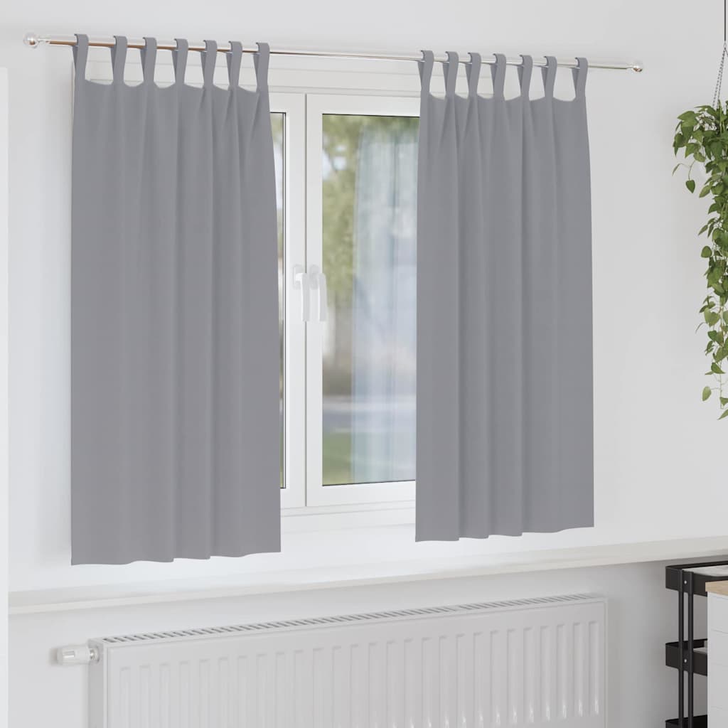 Tende Blackout con Anelli 2 pcs Grigio chiaro 175 x 140 cm | homemem39