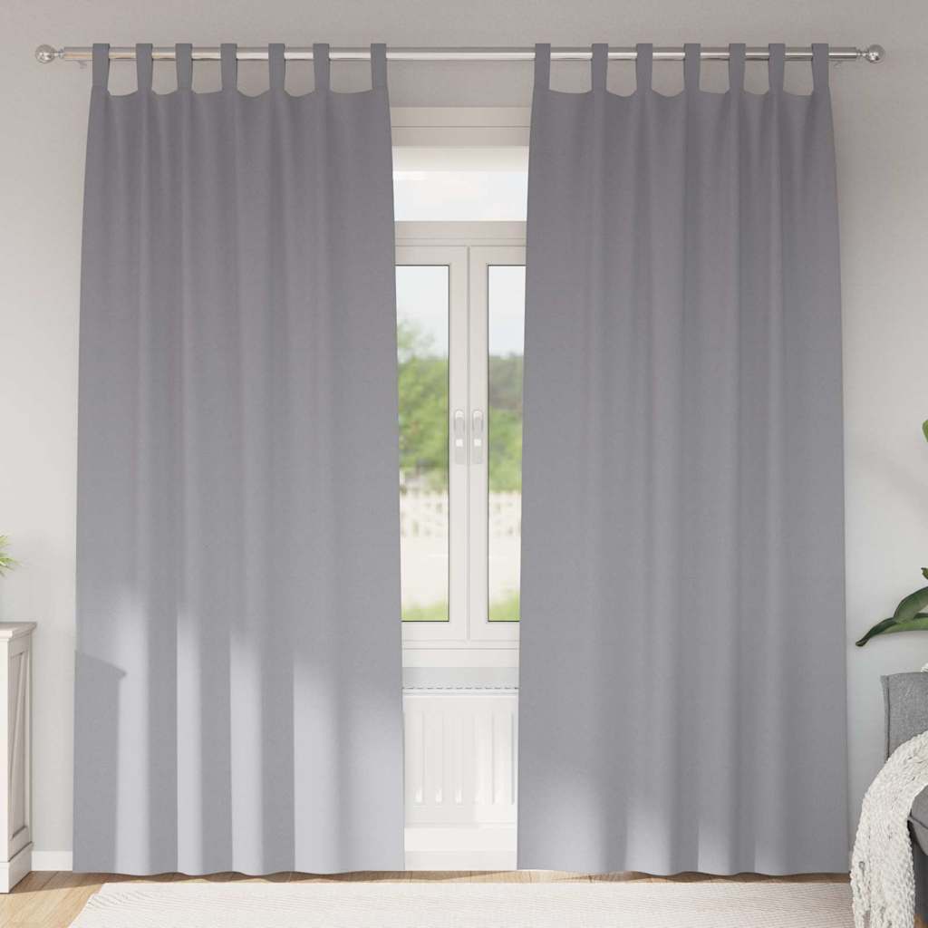 Tende Blackout con Anelli 2 pcs Grigio chiaro 245 x 140 cm | homemem39