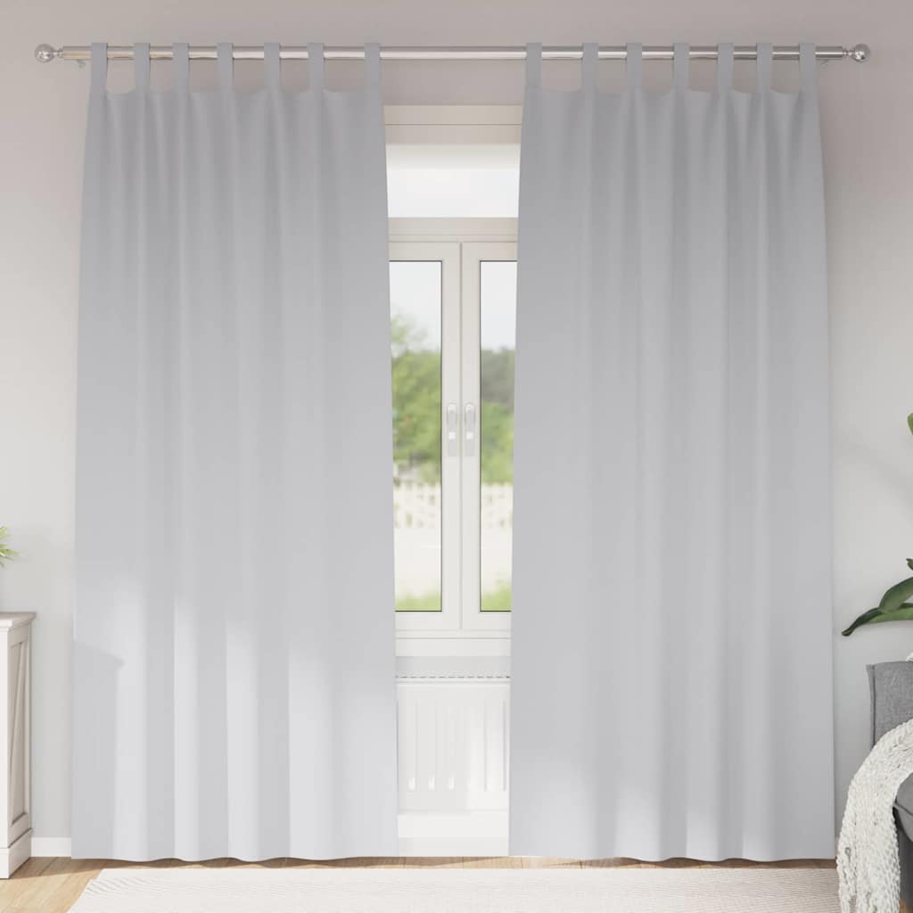 Tende Blackout con Anelli 2 pcs Grigio Chiaro 225 x 140 cm