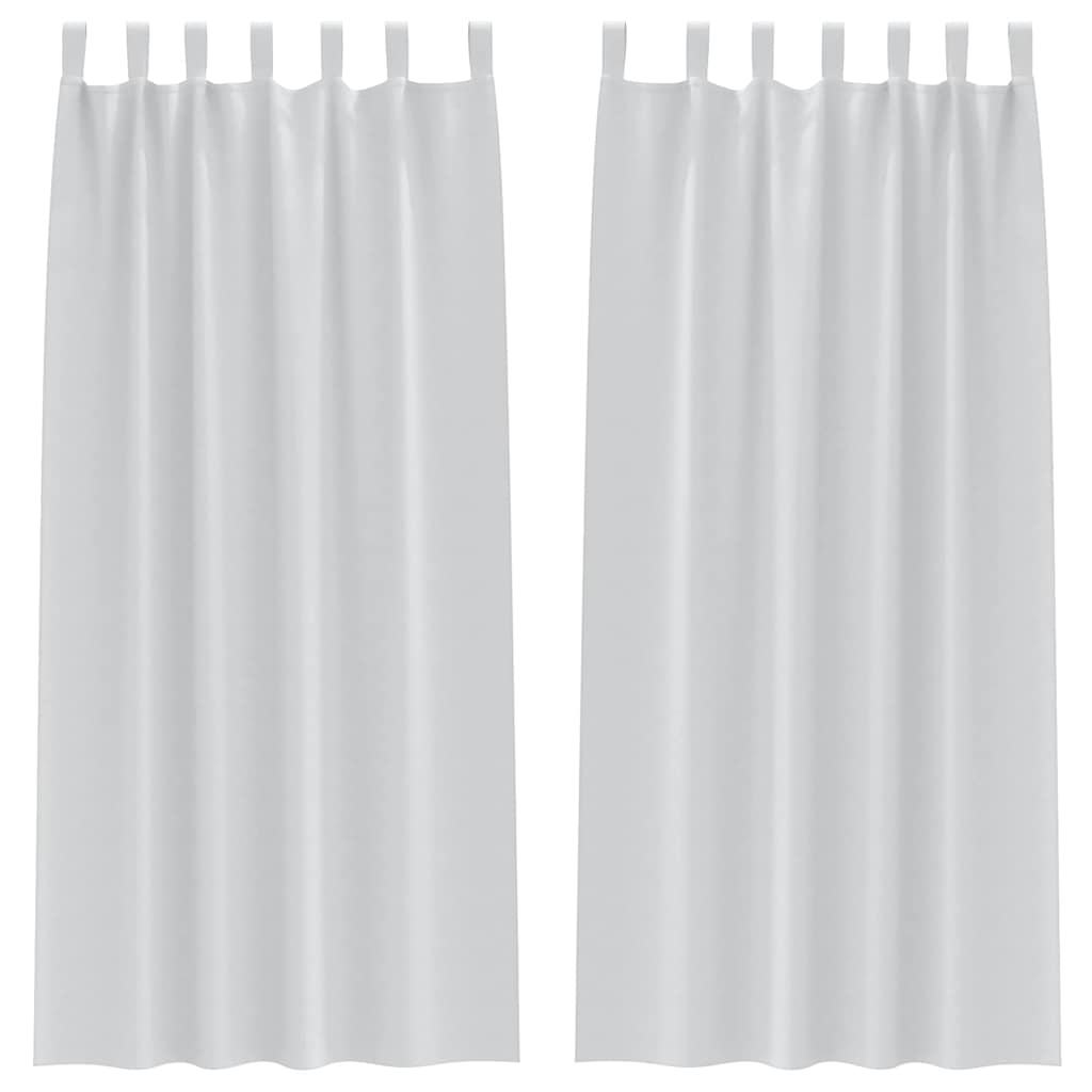 Tende Blackout con Anelli 2 pcs Grigio Chiaro 225 x 140 cm