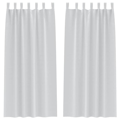 Tende Blackout con Anelli 2 pcs Grigio Chiaro 225 x 140 cm