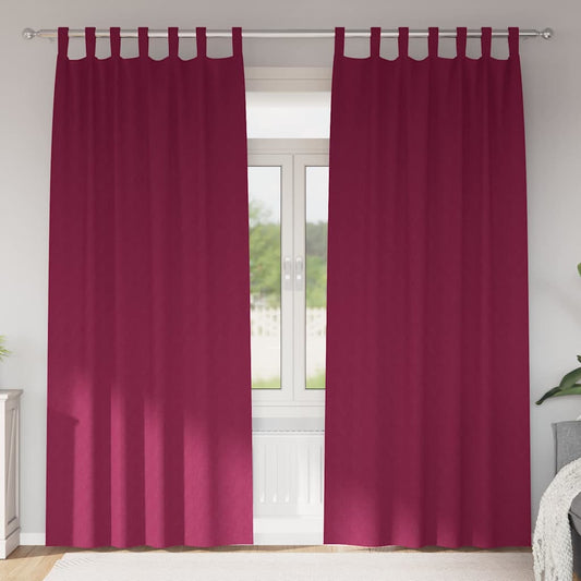Tende Blackout con Anelli 2 pcs Rosso Vino 225 x 140 cm