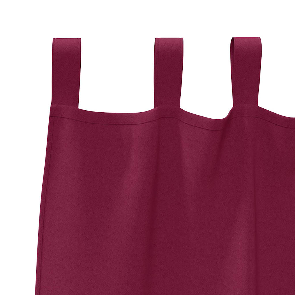 Tende Blackout con Anelli 2 pcs Rosso Vino 245 x 140 cm | homemem39