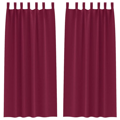 Tende Blackout con Anelli 2 pcs Rosso Vino 245 x 140 cm | homemem39