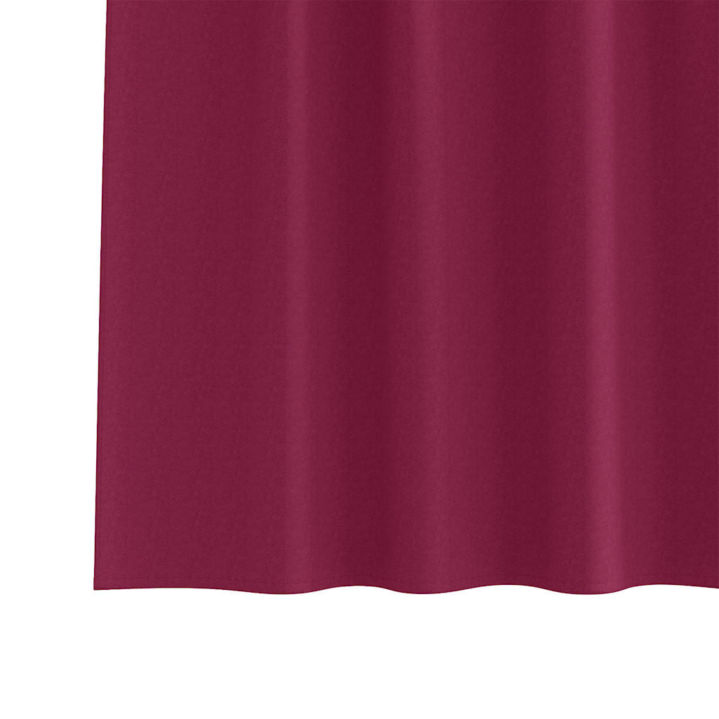 Tende Blackout con Anelli 2 pcs Rosso Vino 260 x 140 cm | homemem39