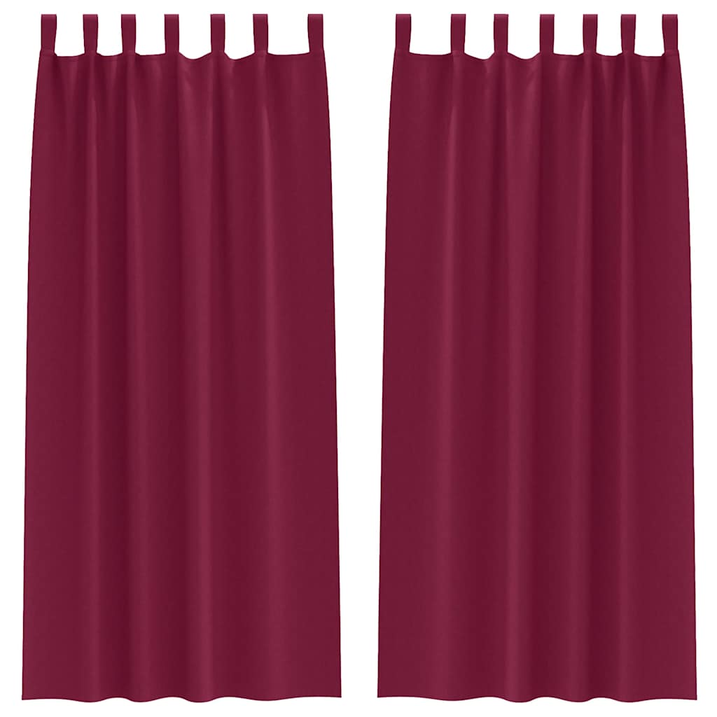 Tende Blackout con Anelli 2 pcs Rosso Vino 260 x 140 cm | homemem39
