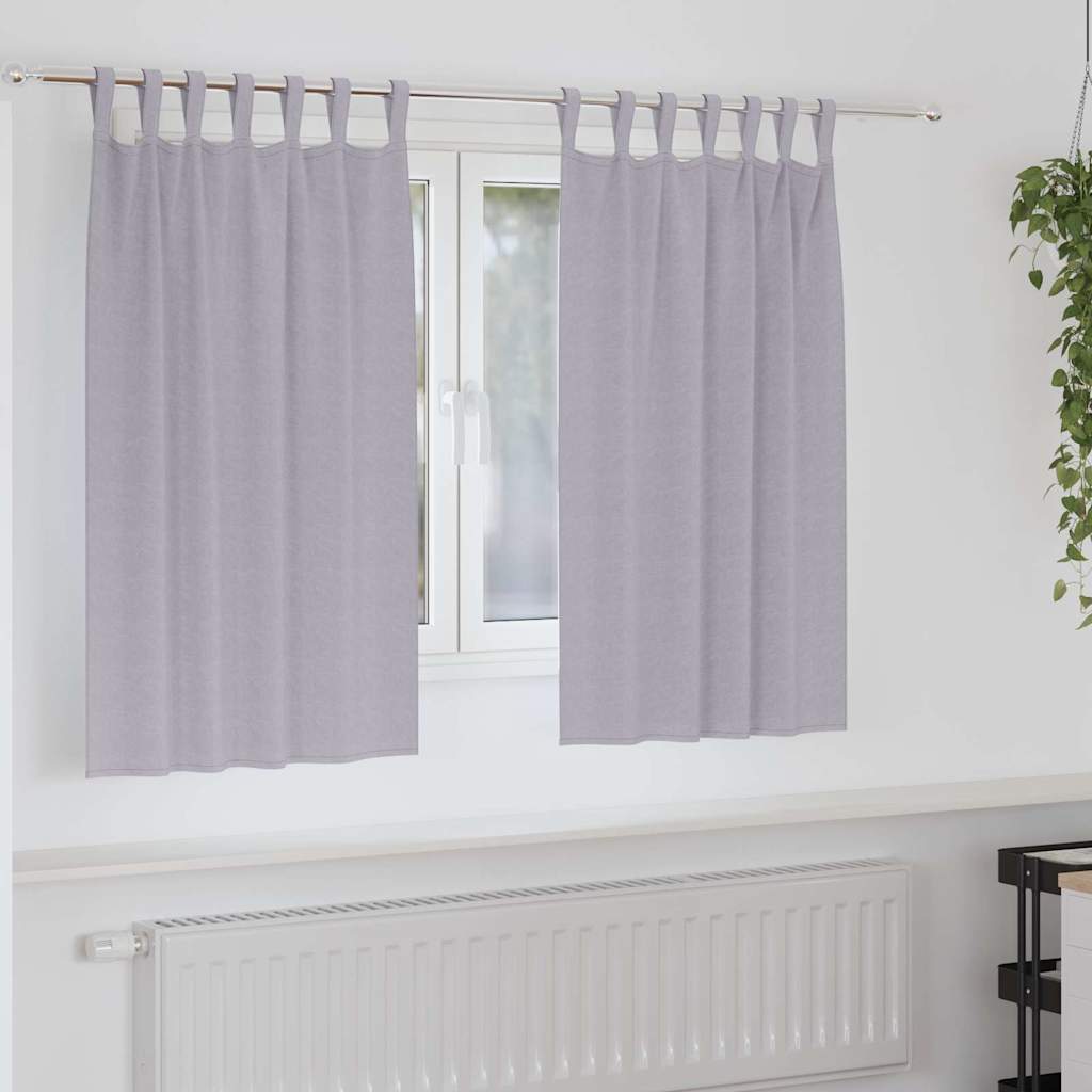Tende Blackout con Anelli 2 pcs Grigio Metallico 140 x 140 cm | homemem39