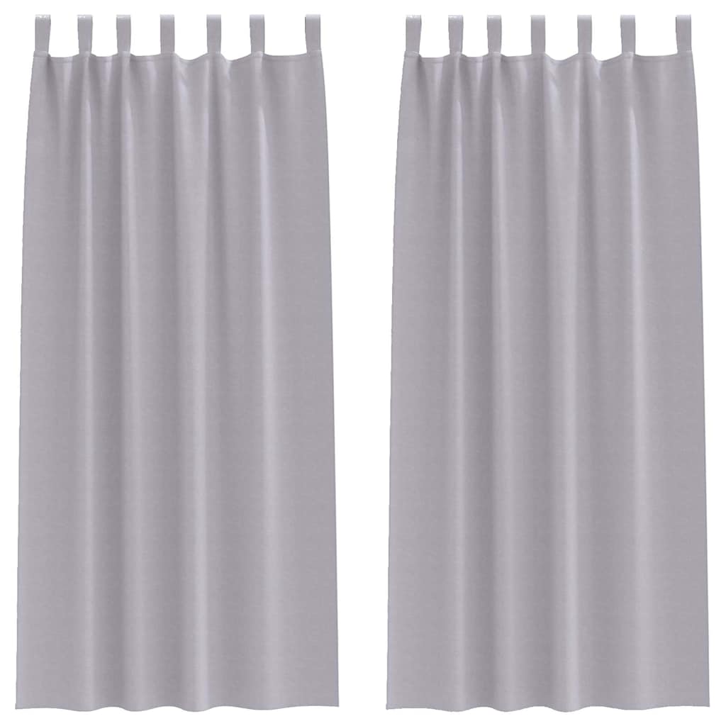 Tende Blackout con Anelli 2 pcs Grigio Metallico 225 x 140 cm | homemem39
