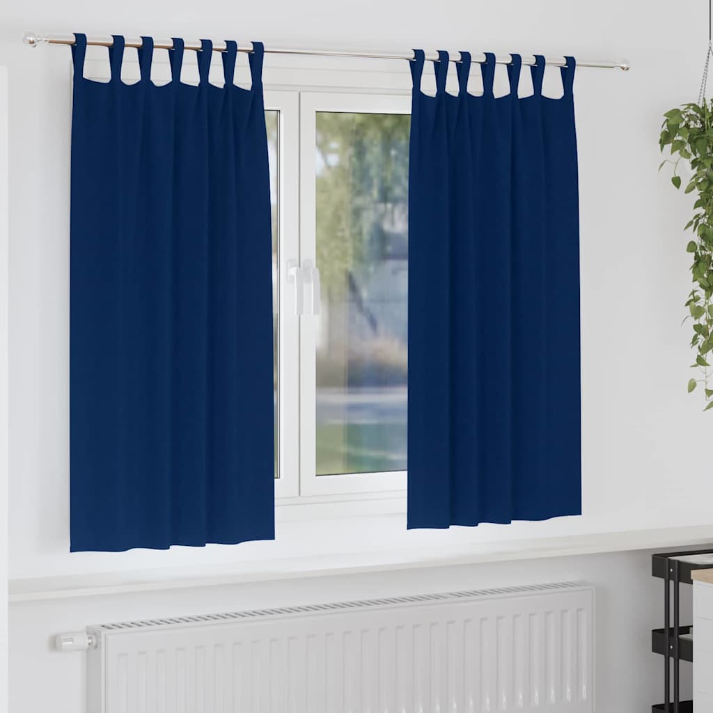 Tende Blackout con Anelli 2 pcs Blu Scuro 175 x 140 cm | homemem39