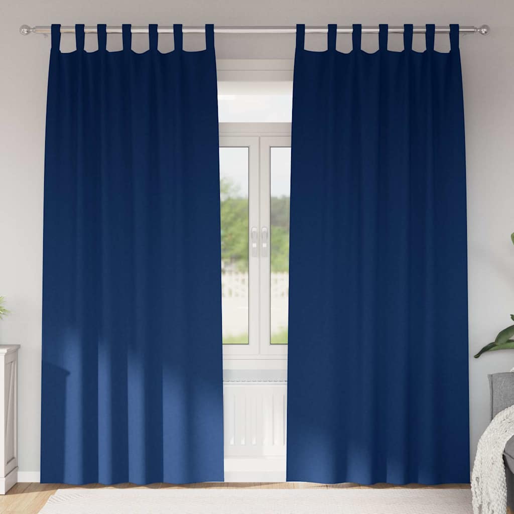 Tende Blackout con Anelli 2 pcs Blu Scuro 245 x 140 cm | homemem39
