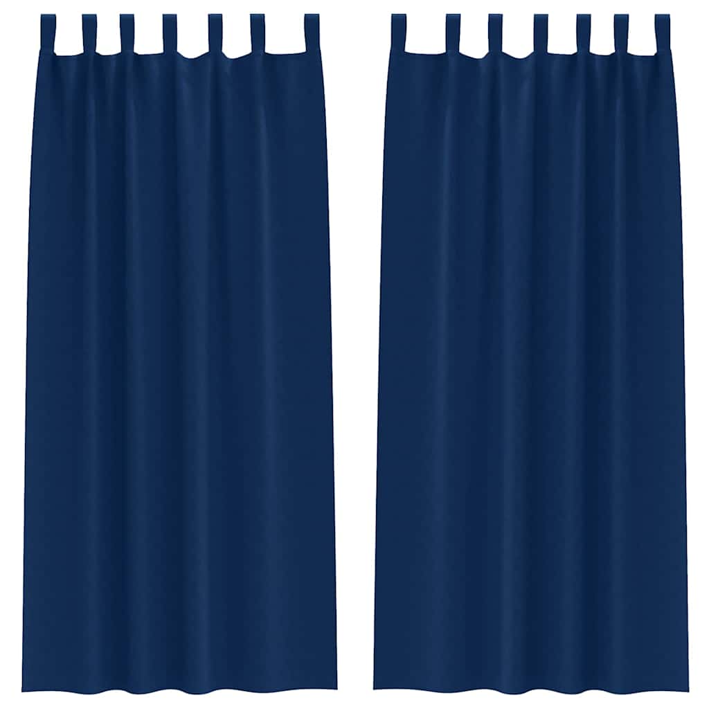 Tende Blackout con Anelli 2 pcs Blu Scuro 260 x 140 cm | homemem39