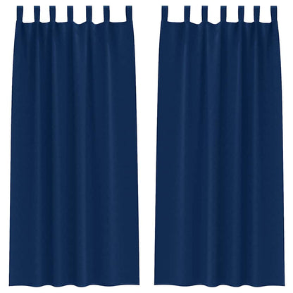 Tende Blackout con Anelli 2 pcs Blu Scuro 260 x 140 cm | homemem39
