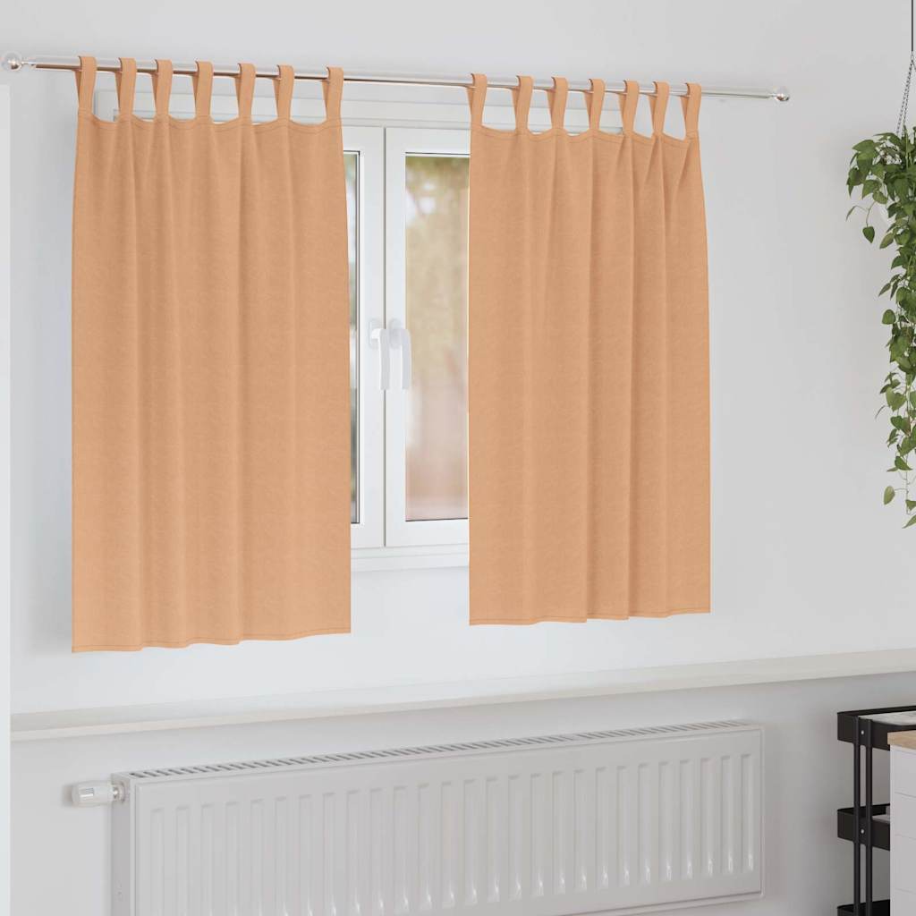 Tende Blackout con Anelli 2 pcs Marrone Chiaro 140 x 140 cm | homemem39