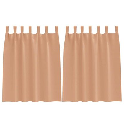 Tende Blackout con Anelli 2 pcs Marrone Chiaro 140 x 140 cm | homemem39