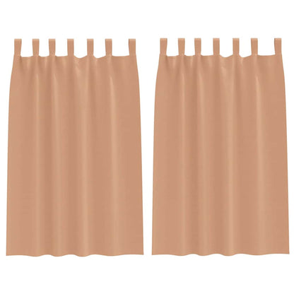 Tende Blackout con Anelli 2 pcs Marrone Chiaro 175 x 140 cm | homemem39