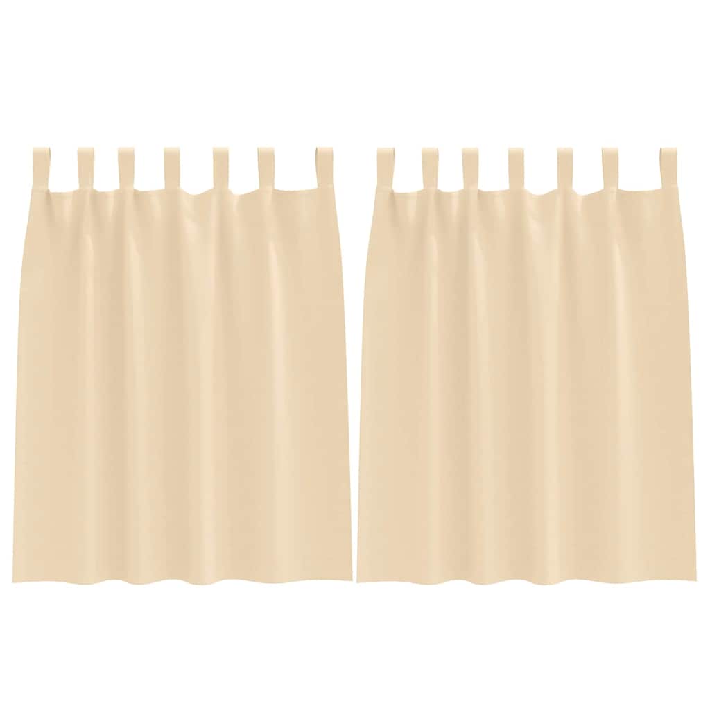 Tende Blackout con Anelli 2 pcs Crema 140 x 140 cm Poliestere | homemem39