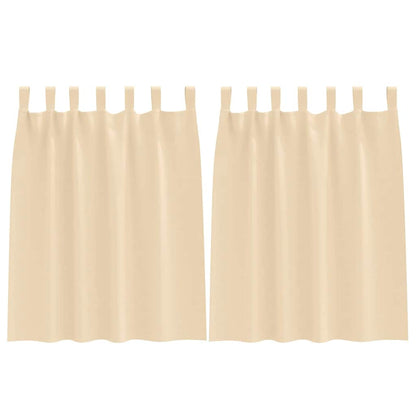Tende Blackout con Anelli 2 pcs Crema 140 x 140 cm Poliestere | homemem39