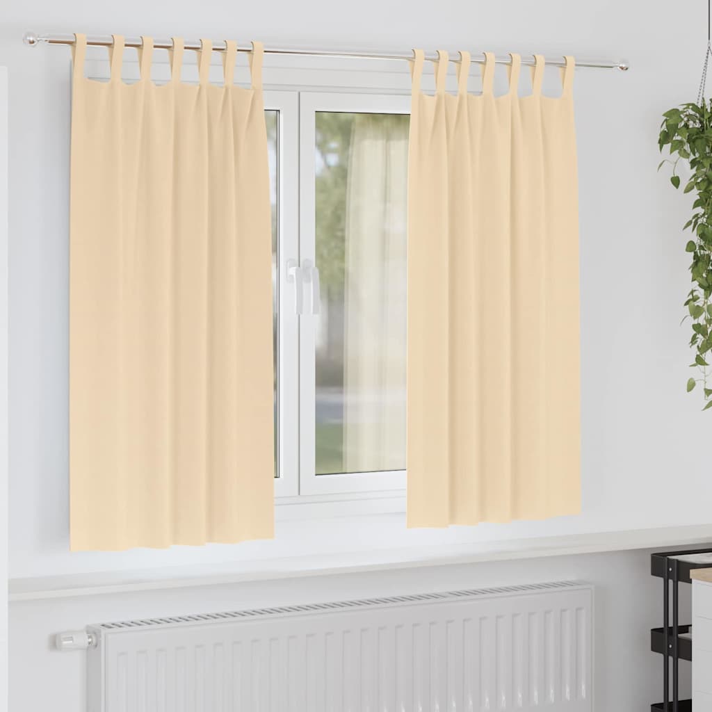 Tende Blackout con Anelli 2 pcs Crema 175 x 140 cm Poliestere | homemem39