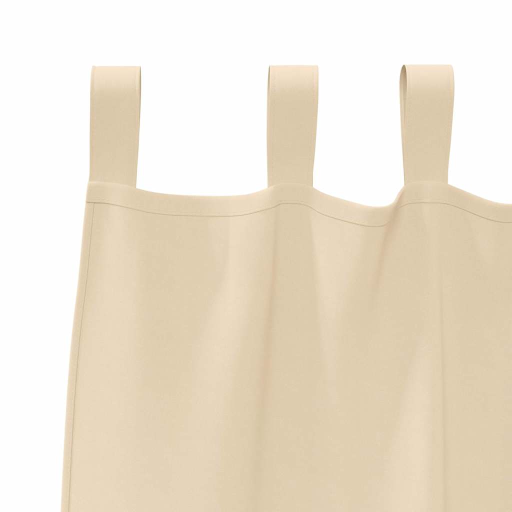Tende Blackout con Anelli 2 pcs Crema 225 x 140 cm Poliestere | homemem39