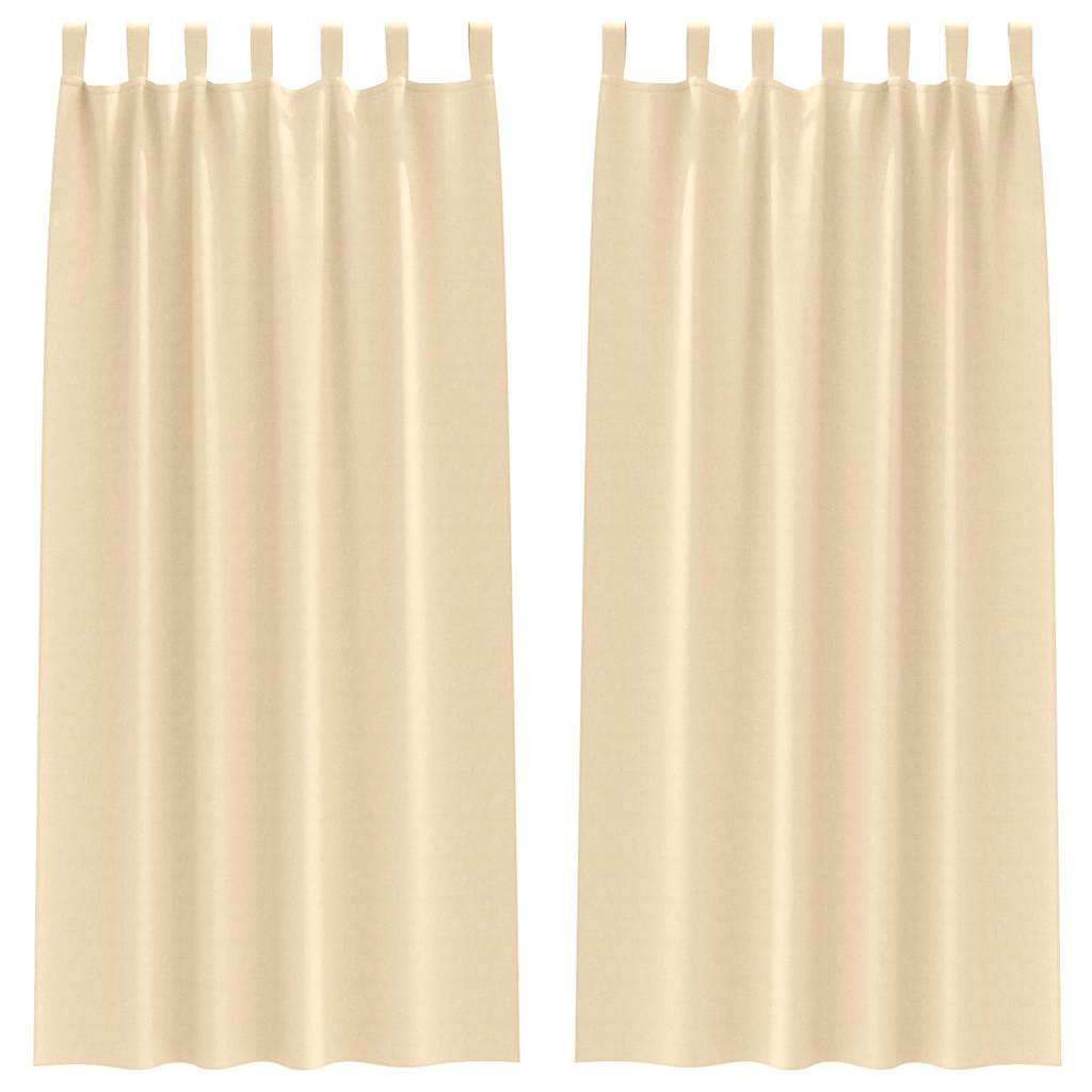 Tende Blackout con Anelli 2 pcs Crema 225 x 140 cm Poliestere | homemem39