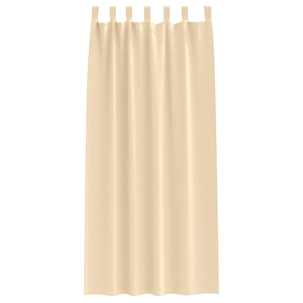 Tende Blackout con Anelli 2 pcs Crema 225 x 140 cm Poliestere | homemem39