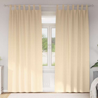 Tende Blackout con Anelli 2 pcs Crema 260 x 140 cm Poliestere | homemem39