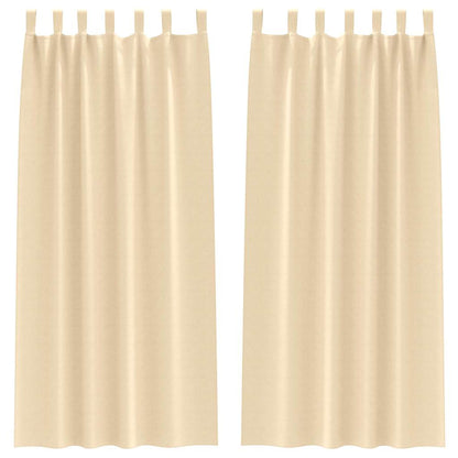 Tende Blackout con Anelli 2 pcs Crema 260 x 140 cm Poliestere | homemem39