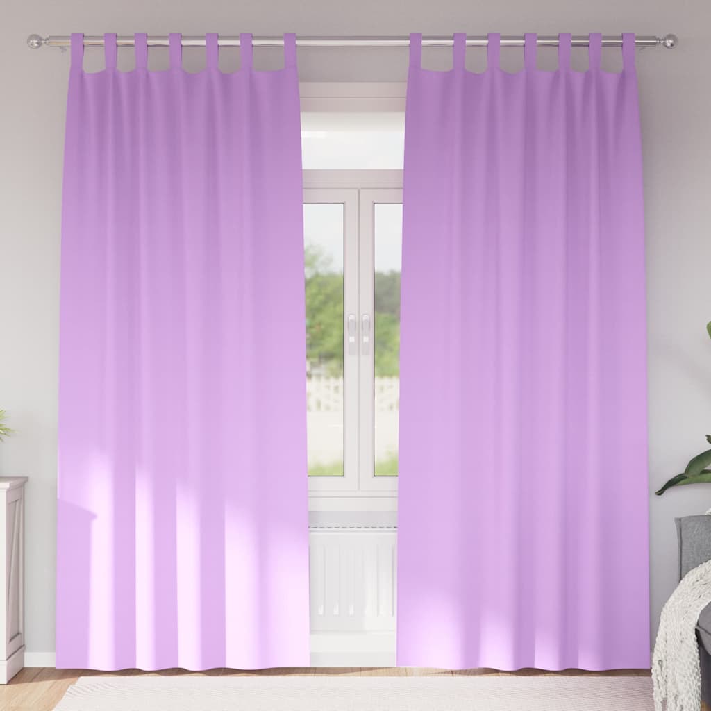 Tende Blackout con Anelli 2 pcs Viola 225 x 140 cm Poliestere