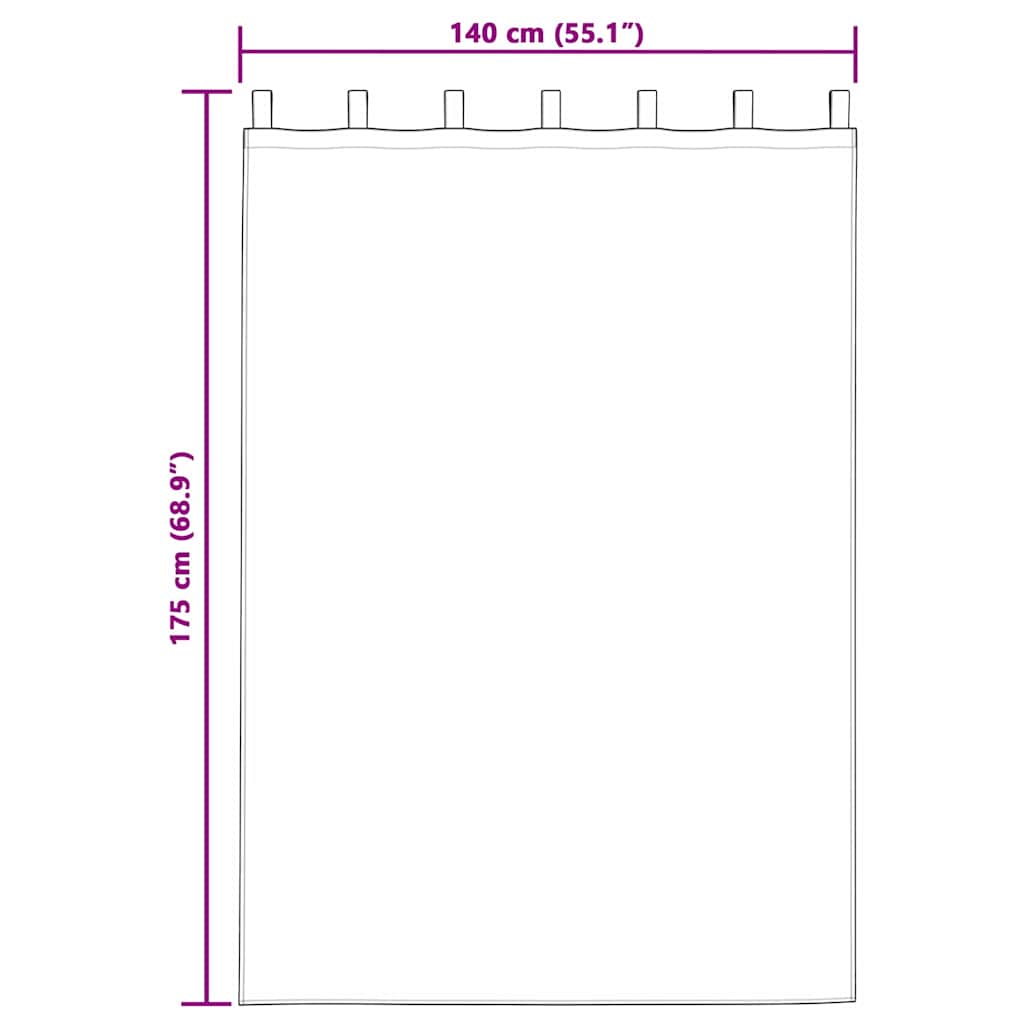 Tende Blackout con Anelli 2 pcs Bianco Puro 175 x 140 cm | homemem39