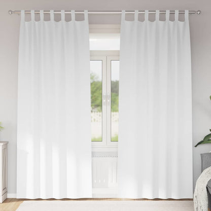Tende Blackout con Anelli 2 pcs Bianco Puro 245 x 140 cm