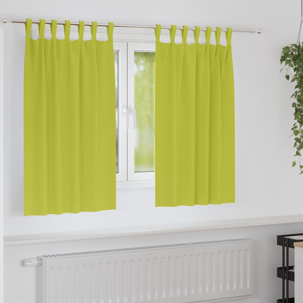 Tende Blackout con Anelli 2 pcs Verde 140 x 140 cm Poliestere | homemem39