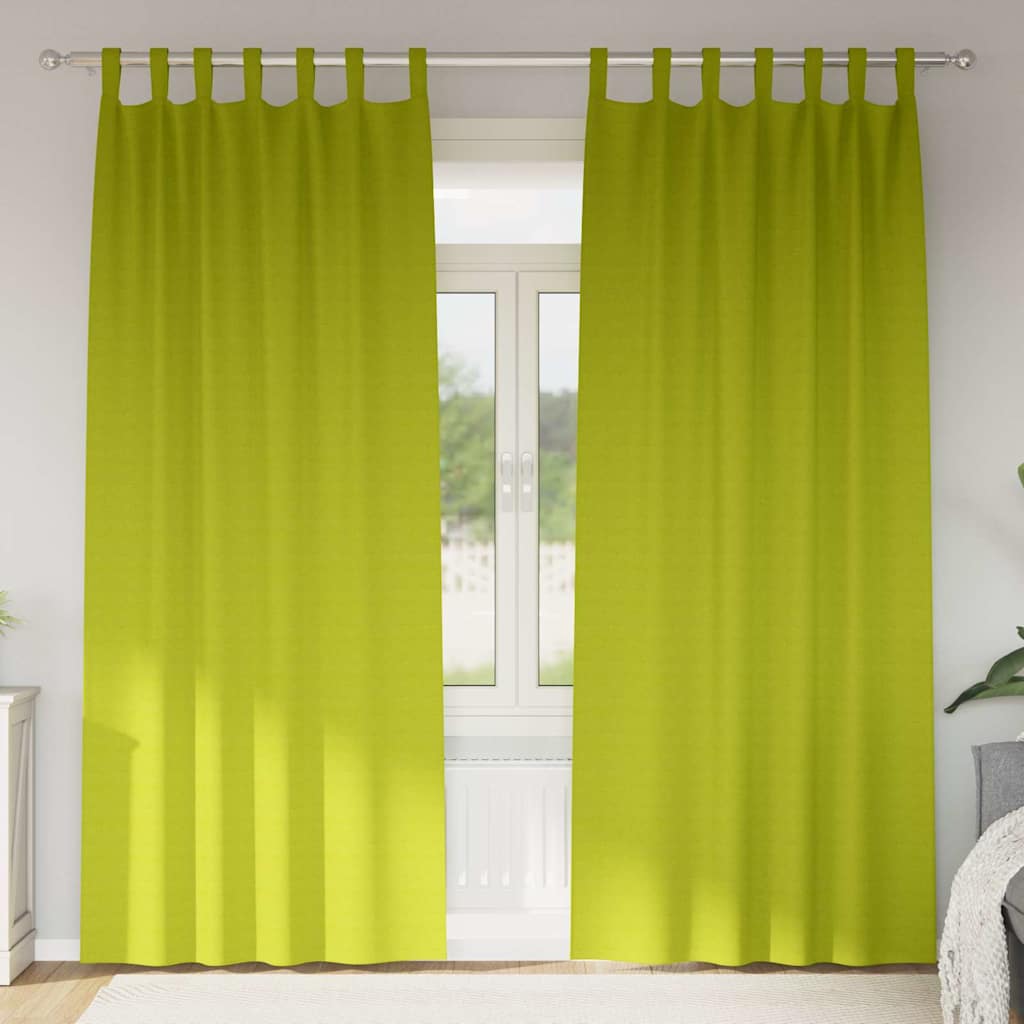 Tende Blackout con Anelli 2 pcs Verde 225 x 140 cm Poliestere