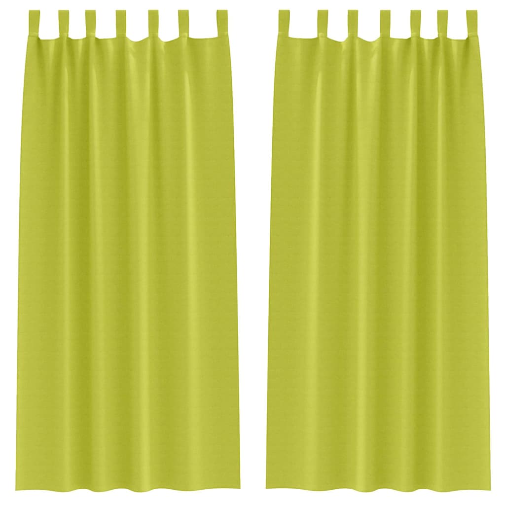 Tende Blackout con Anelli 2 pcs Verde 225 x 140 cm Poliestere