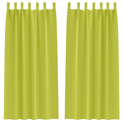 Tende Blackout con Anelli 2 pcs Verde 225 x 140 cm Poliestere