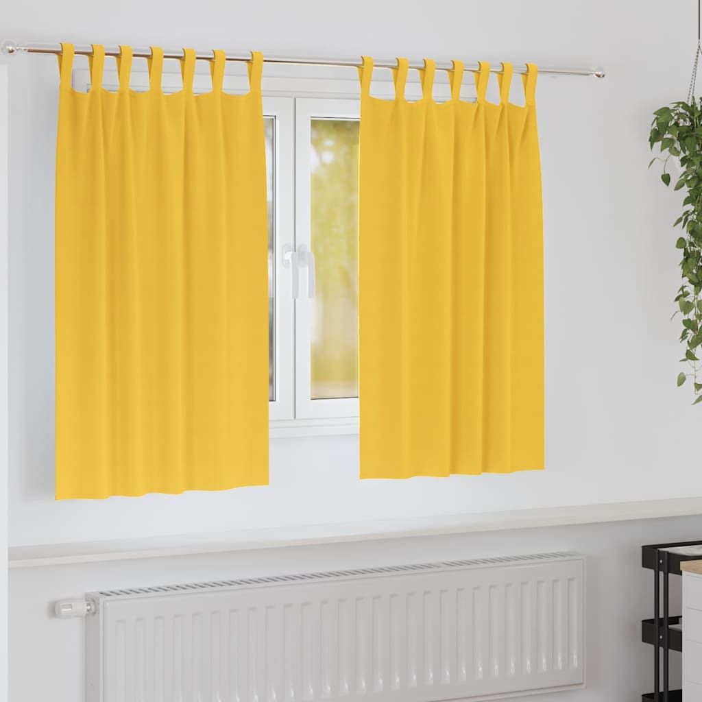 Tende Blackout con Anelli 2 pcs Giallo senape 140 x 140 cm | homemem39