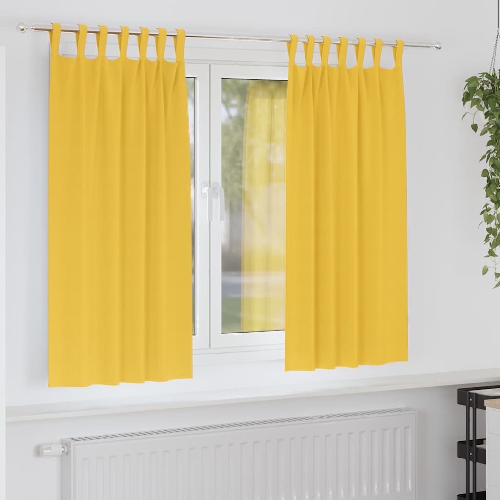 Tende Blackout con Anelli 2 pcs Giallo senape 175 x 140 cm | homemem39