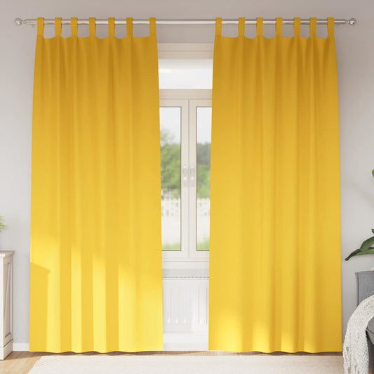 Tende Blackout con Anelli 2 pcs Giallo senape 225 x 140 cm