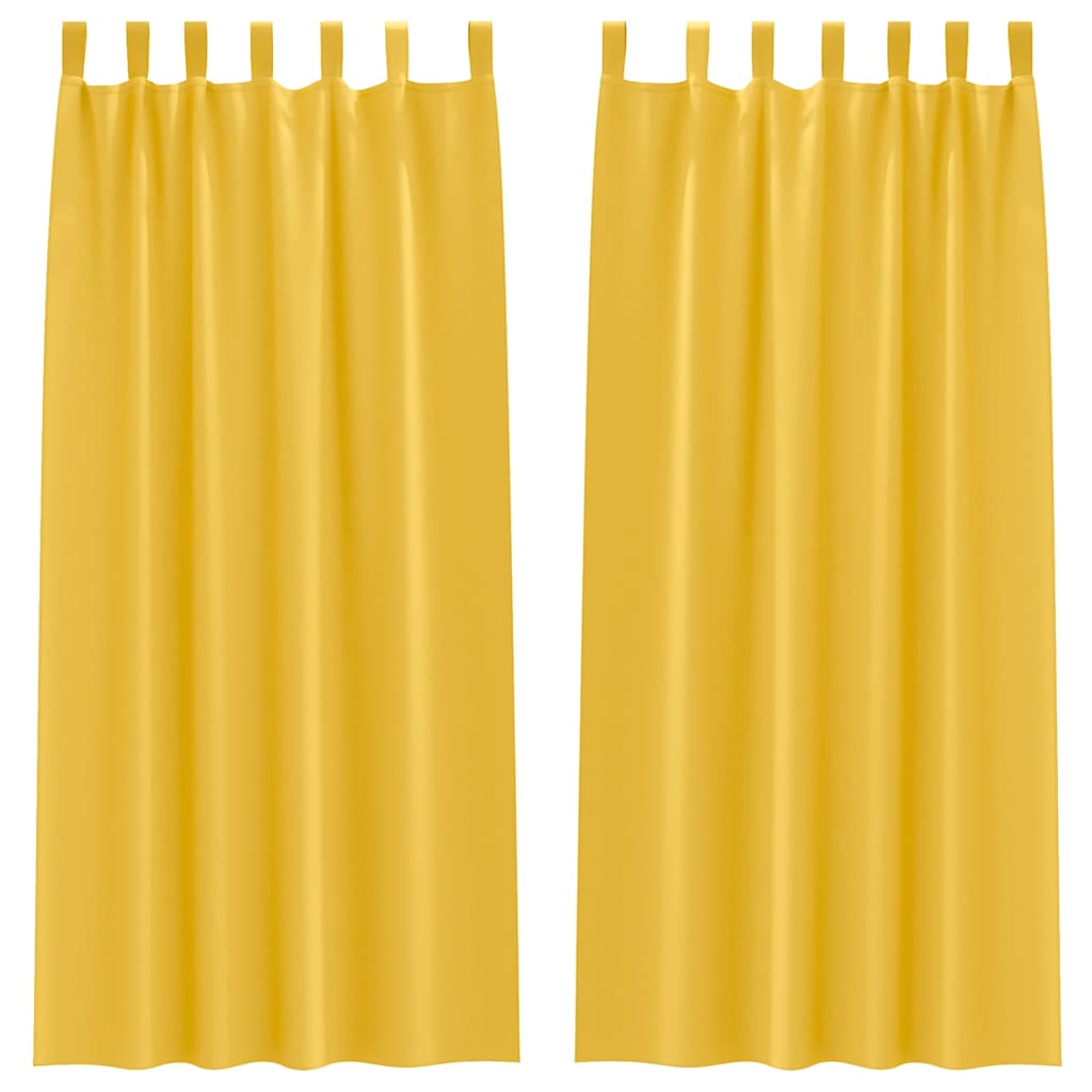 Tende Blackout con Anelli 2 pcs Giallo senape 225 x 140 cm | homemem39