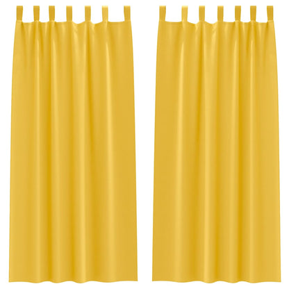 Tende Blackout con Anelli 2 pcs Giallo senape 245 x 140 cm | homemem39